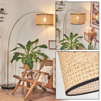 Ramila Lampadaire, Lampadaires arc Laiton, Noir, 1 lumière