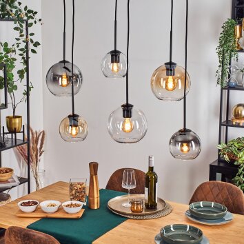 Koyoto Suspension, Boule lumineuse, Suspension Ambre, Clair, Fumé, 6 lumières Koyoto Suspension, Boule lumineuse, Suspension Ambre, Clair, Fumé, 6 lumières