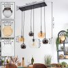 Koyoto Suspension, Boule lumineuse, Suspension Ambre, Chrome, Clair, Fumé, 6 lumières