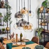 Ripoll Suspension, Boule lumineuse, Suspension Ambre, Clair, Fumé, 6 lumières