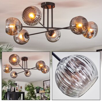 Ripoll Plafonnier, Boule lumineuse Fumé, 6 lumières