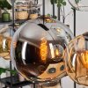 Koyoto Suspension, Boule lumineuse, Suspension Ambre, Chrome, Clair, Fumé, 6 lumières