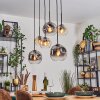 Ripoll Suspension, Boule lumineuse, Suspension Ambre, Clair, Fumé, 6 lumières