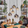 Ripoll Suspension, Boule lumineuse, Suspension Ambre, Clair, Fumé, 6 lumières