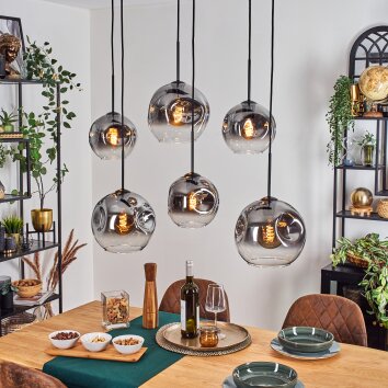 Ripoll Suspension, Boule lumineuse, Suspension Clair, Fumé, 6 lumières