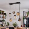 Gastor Suspension, Boule lumineuse, Suspension Ambre, Chrome, Clair, Fumé, 6 lumières