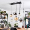 Gastor Suspension, Boule lumineuse, Suspension Ambre, Chrome, Clair, Fumé, 6 lumières
