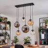 Gastor Suspension, Boule lumineuse, Suspension Ambre, Chrome, Clair, Fumé, 6 lumières