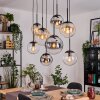 Gastor Suspension, Boule lumineuse, Suspension Ambre, Chrome, Clair, Fumé, 8 lumières
