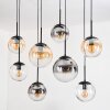 Gastor Suspension, Boule lumineuse, Suspension Ambre, Clair, Fumé, 8 lumières
