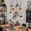 Gastor Suspension, Boule lumineuse, Suspension Ambre, Clair, Fumé, 8 lumières