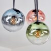 Gastor Plafonnier, Boule lumineuse Bleu, Vert, Clair, Cuivré, 5 lumières