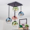 Gastor Plafonnier, Boule lumineuse Bleu, Vert, Clair, Cuivré, 5 lumières