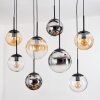 Gastor Suspension, Boule lumineuse, Suspension Ambre, Chrome, Clair, Fumé, 8 lumières
