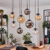 Gastor Suspension, Boule lumineuse, Suspension Ambre, Chrome, Clair, Fumé, 8 lumières