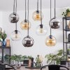 Koyoto Suspension, Boule lumineuse, Suspension Ambre, Chrome, Clair, Fumé, 8 lumières