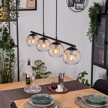 Koyoto Suspension, Boule lumineuse, Suspension Ambre, Clair, 4 lumières Koyoto Suspension, Boule lumineuse, Suspension Ambre, Clair, 4 lumières