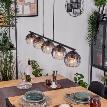 Koyoto Suspension, Boule lumineuse, Suspension Clair, Fumé, 5 lumières