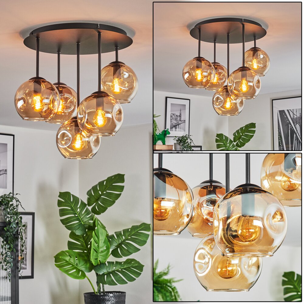Ripoll Plafonnier, Boule lumineuse Ambre, 5 lumières main product photo