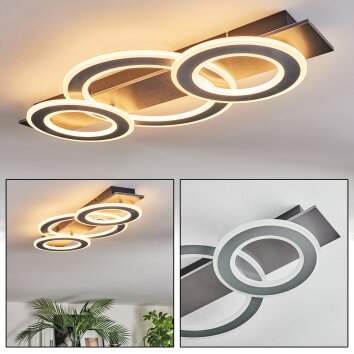 Lidor Plafonnier LED Chrome, Noir, 1 lumière