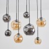Ripoll Suspension, Boule lumineuse, Suspension Ambre, Fumé, 8 lumières