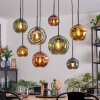 Ripoll Suspension, Boule lumineuse, Suspension Bleu, Or, Vert, Cuivré, 8 lumières