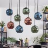 Ripoll Suspension, Boule lumineuse, Suspension Bleu, Vert, Cuivré, 8 lumières