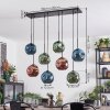 Ripoll Suspension, Boule lumineuse, Suspension Bleu, Vert, Cuivré, 8 lumières