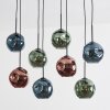 Ripoll Suspension, Boule lumineuse, Suspension Bleu, Vert, Cuivré, 8 lumières