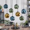 Ripoll Suspension, Boule lumineuse, Suspension Bleu, Or, Vert, 8 lumières