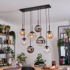 Gastor Suspension, Boule lumineuse, Suspension Ambre, Chrome, Clair, Fumé, 8 lumières