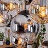 Gastor Suspension, Boule lumineuse, Suspension Ambre, Chrome, Clair, Fumé, 8 lumières