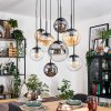 Gastor Suspension, Boule lumineuse, Suspension Ambre, Clair, Fumé, 8 lumières