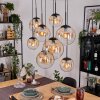 Gastor Suspension, Boule lumineuse, Suspension Ambre, Clair, 8 lumières