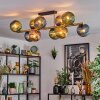 Koyoto Plafonnier, Boule lumineuse Or, Noir, 10 lumières