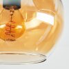 Koyoto Plafonnier, Boule lumineuse 37 cm Ambre, Chrome, Clair, Fumé, 5 lumières