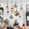 Gastor Suspension, Boule lumineuse, Suspension Ambre, Chrome, Clair, Fumé, 8 lumières