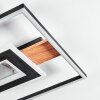 Hadel Plafonnier LED Couleur bois, Noir, 1 lumière