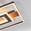 Hadel Plafonnier LED Couleur bois, Noir, 1 lumière