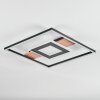 Hadel Plafonnier LED Couleur bois, Noir, 1 lumière