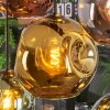 Ripoll Suspension, Boule lumineuse, Suspension Bleu, Chrome, Or, Vert, Cuivré, Fumé, 8 lumières