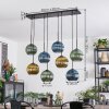 Koyoto Suspension, Boule lumineuse, Suspension Bleu, Or, Vert, 8 lumières