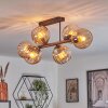 Koyoto Plafonnier, Boule lumineuse Ambre, 6 lumières