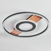 Hadel Plafonnier LED Couleur bois, Noir, 1 lumière