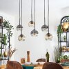 Ripoll Suspension, Boule lumineuse, Suspension Ambre, Clair, Fumé, 6 lumières