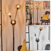Koyoto Boule lumineuse, Lampadaire Ambre, Clair, Fumé, 3 lumières