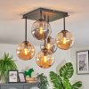 Gastor Plafonnier, Boule lumineuse Ambre, Fumé, 5 lumières