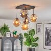 Gastor Plafonnier, Boule lumineuse Ambre, Fumé, 5 lumières