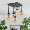 Gastor Plafonnier, Boule lumineuse Ambre, Clair, Fumé, 5 lumières