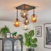 Gastor Plafonnier, Boule lumineuse Ambre, Clair, Fumé, 5 lumières